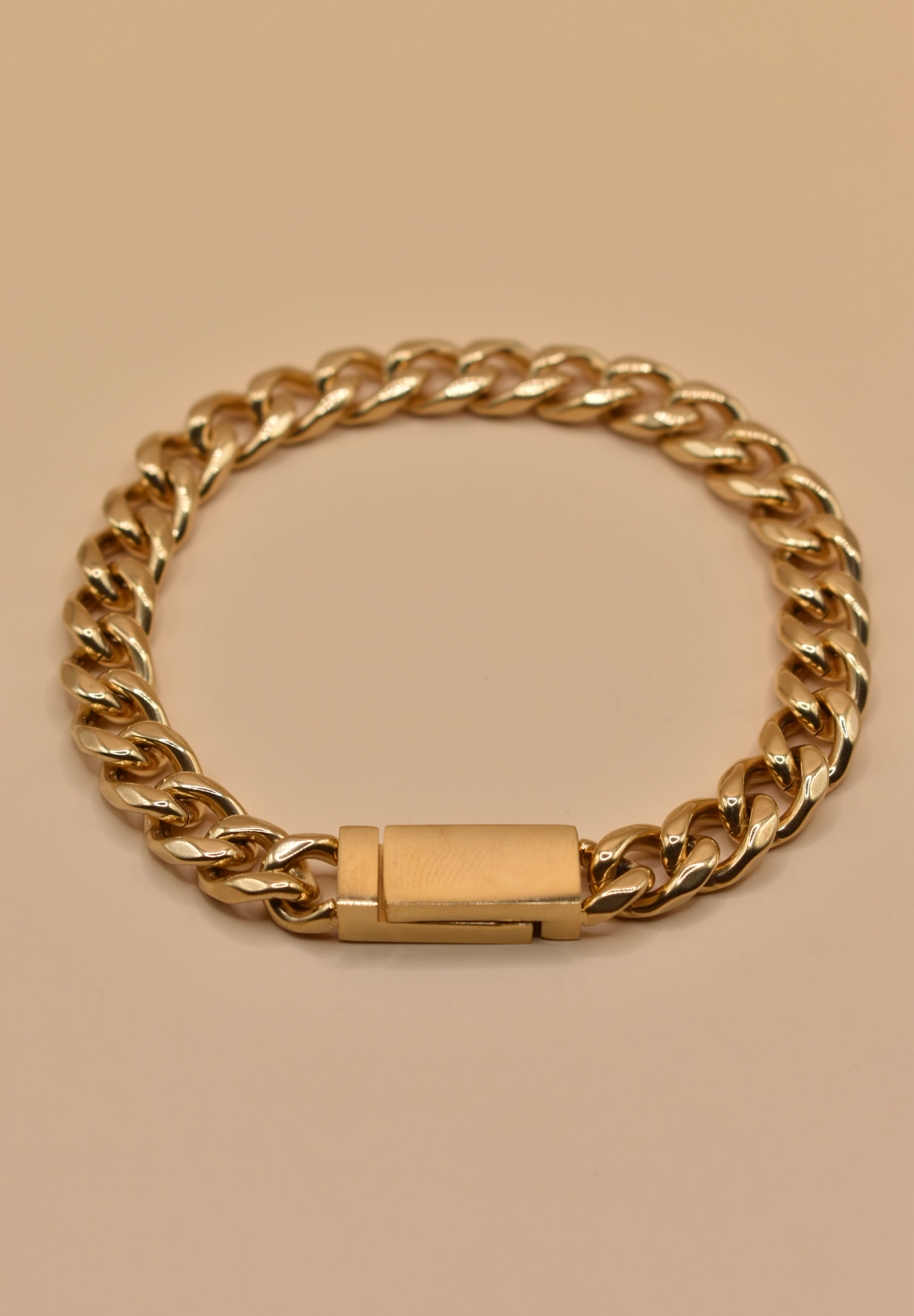 Gold Cuban chain with magnetic clasp for secure daily wear