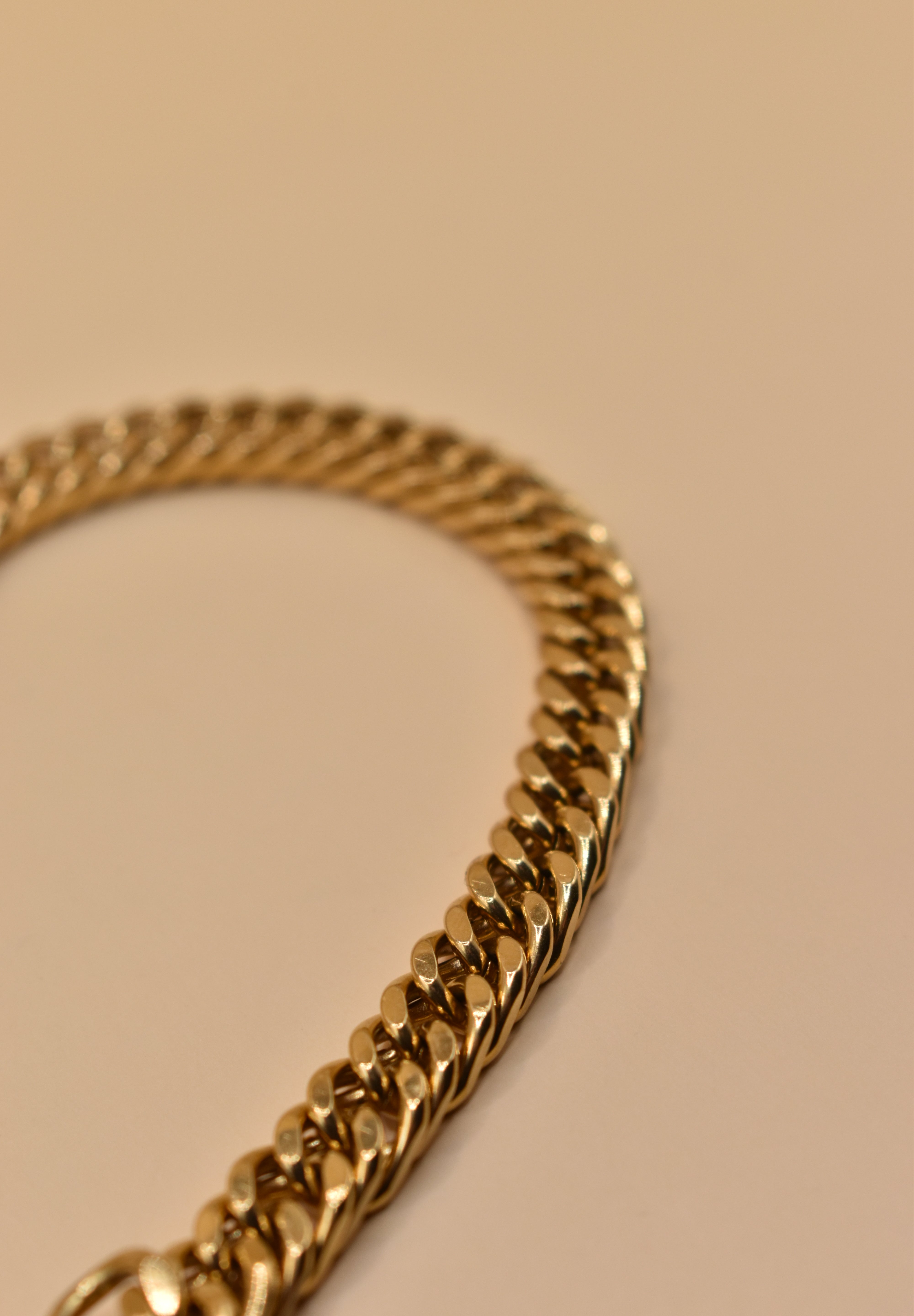 7mm Cuban bracelet gold plated thick chain link