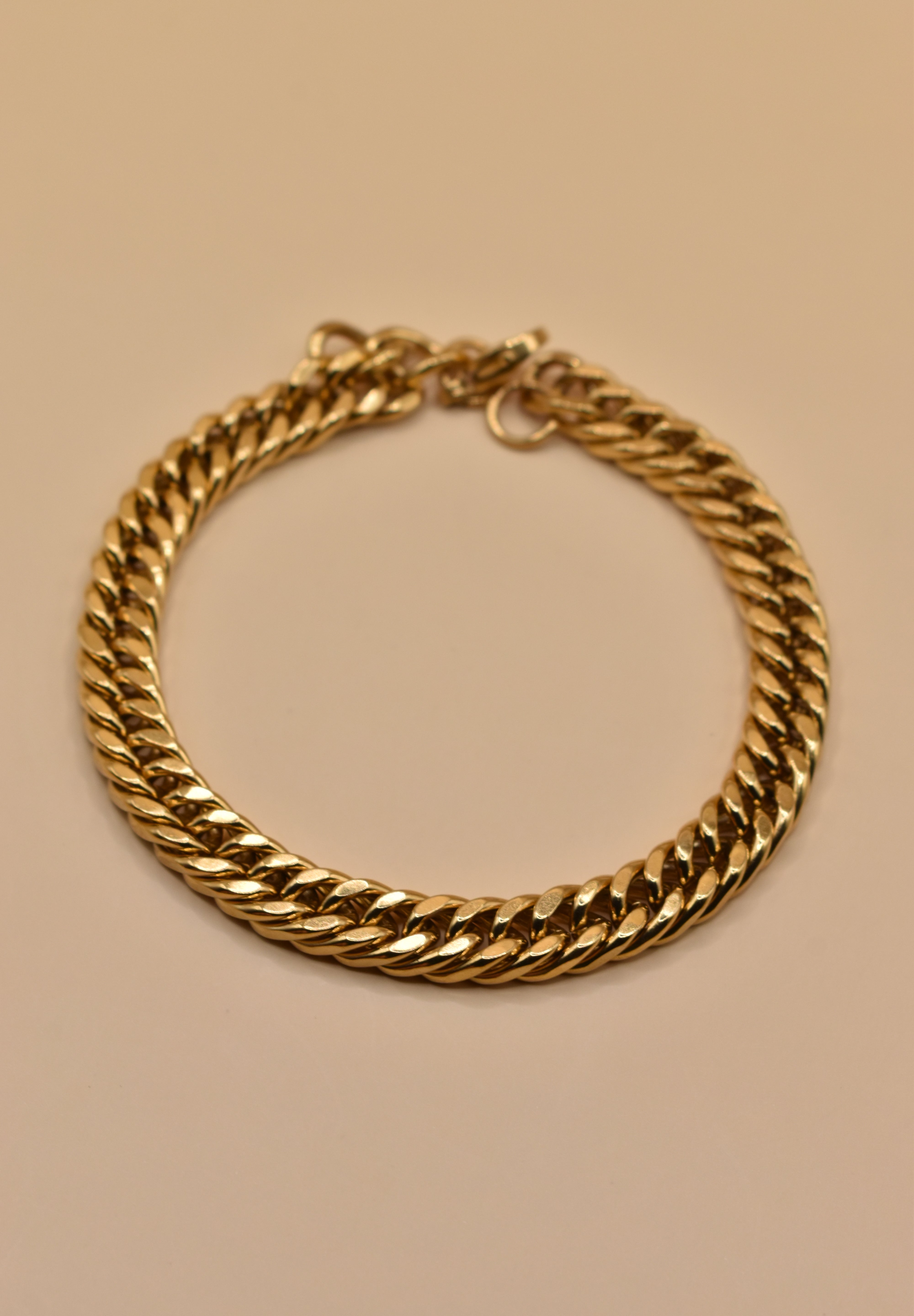 7mm Cuban bracelet gold plated thick chain link
