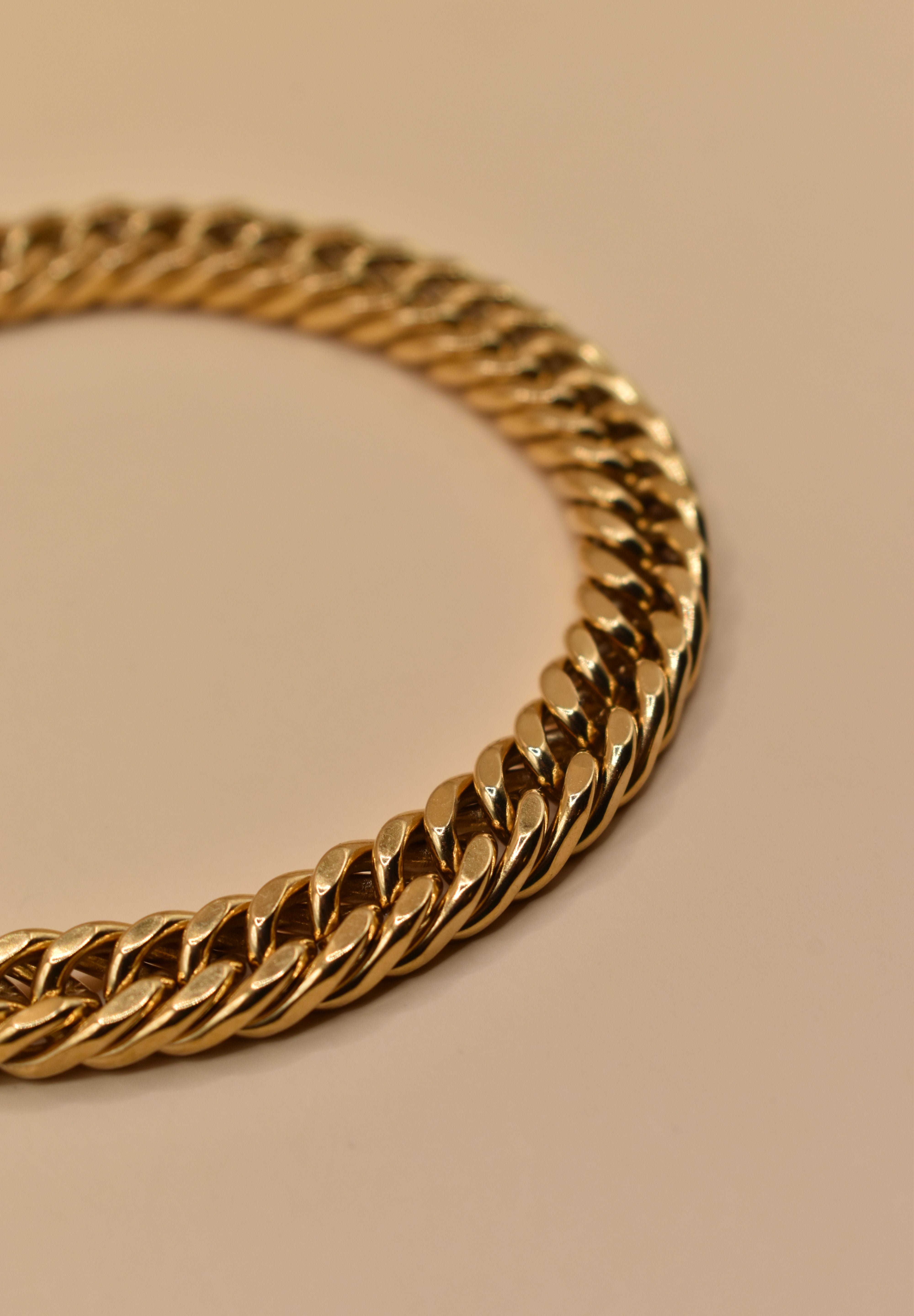 7mm Cuban bracelet gold plated thick chain link