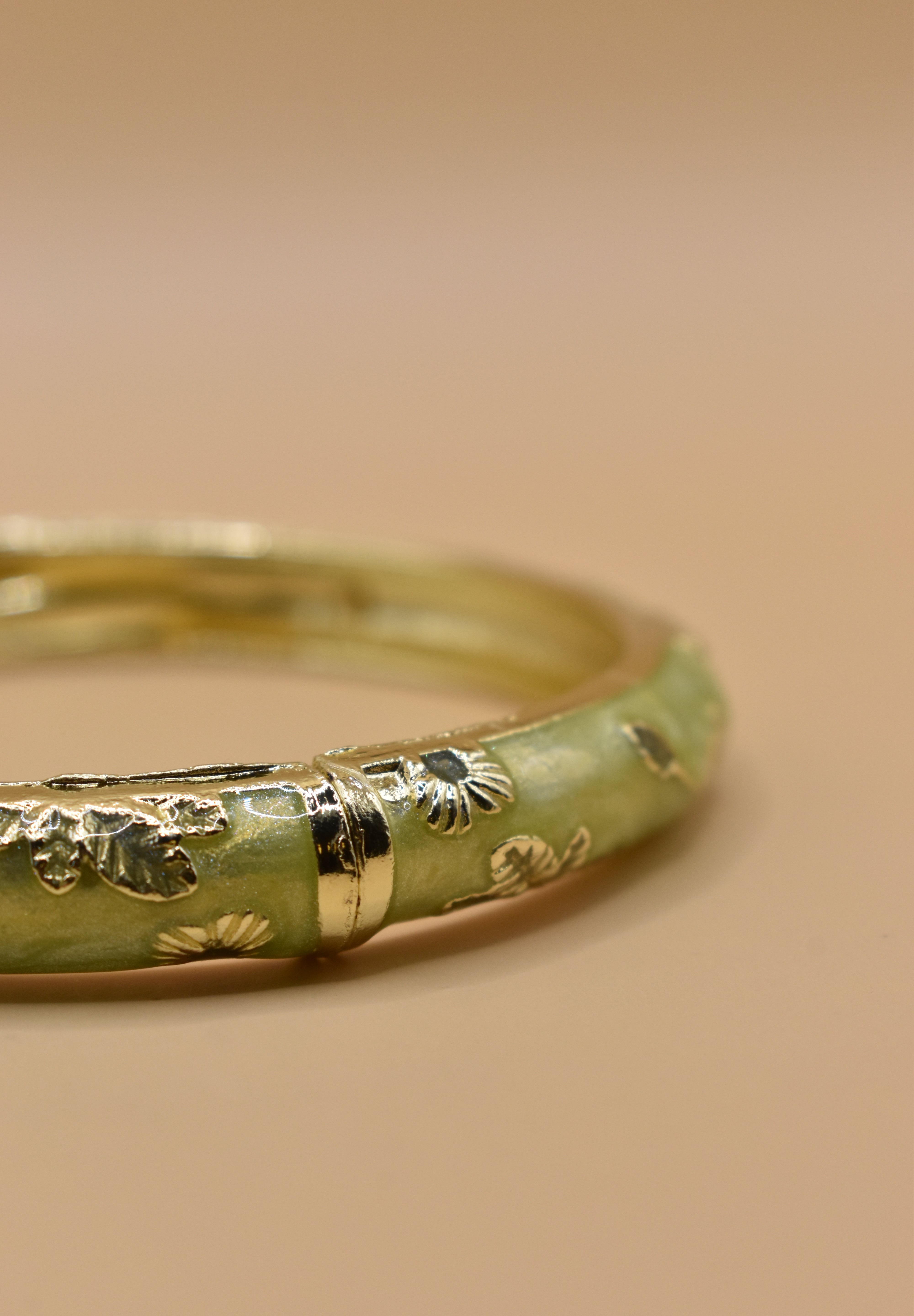 Vintage gold bangle bracelet with smooth round design