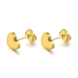 18K Gold Plated Stainless Steel Hearts Stud Earrings