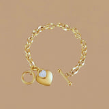 18K Gold Plated Stainless Steel "Hearts" Bracelet