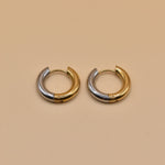 Mixed metal hypoallergenic geometric stud earrings