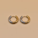 Mixed metal hypoallergenic geometric stud earrings