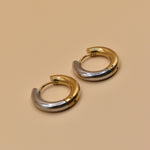 Mixed metal hypoallergenic geometric stud earrings