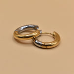 Mixed metal hypoallergenic geometric stud earrings