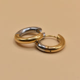 Mixed metal hypoallergenic geometric stud earrings