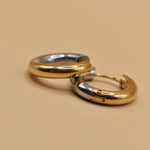 Mixed metal hypoallergenic geometric stud earrings