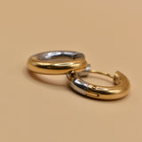 Mixed metal hypoallergenic geometric stud earrings