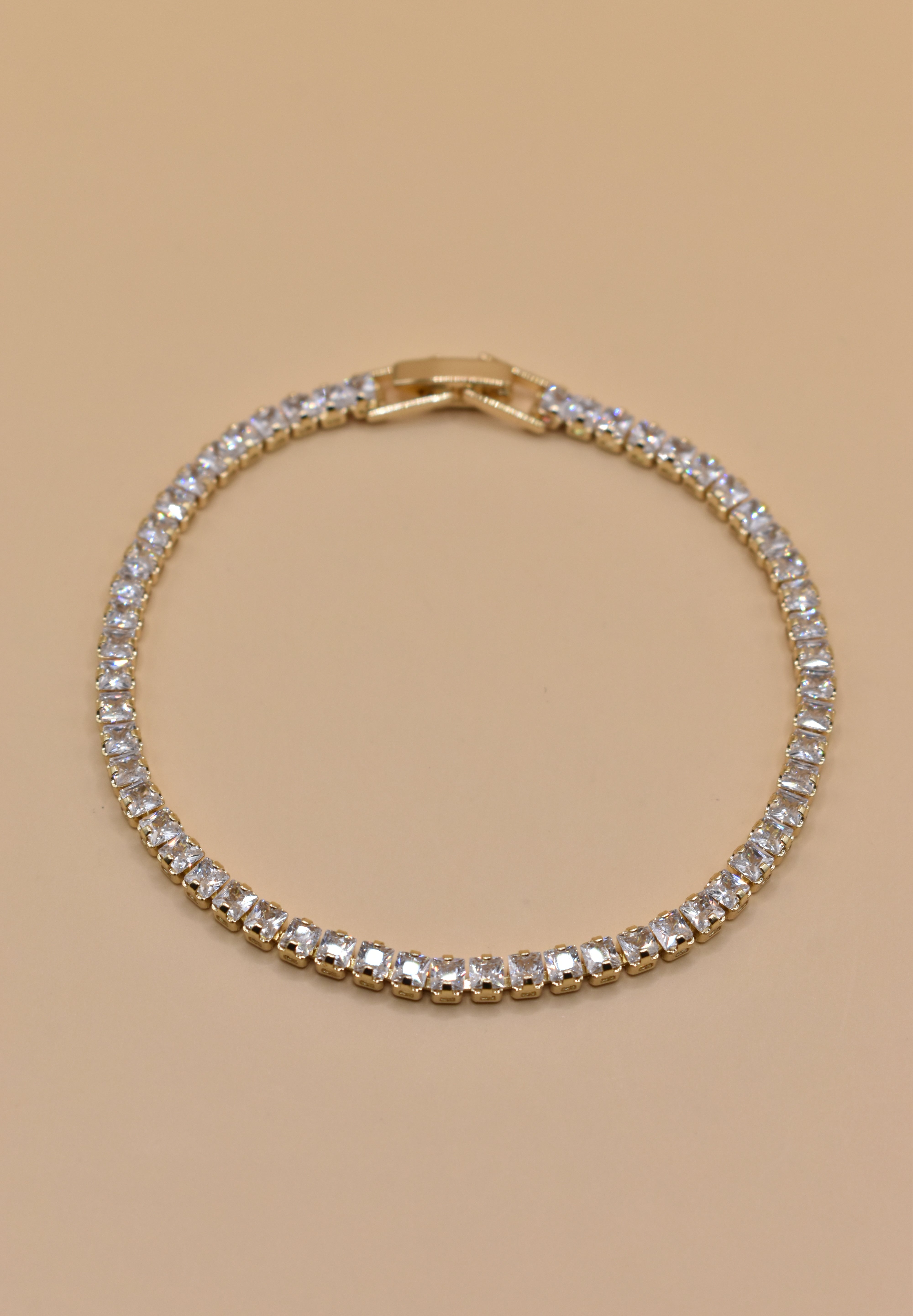 Gold Plated Emerald Cubic Zirconia CZ Bracelet