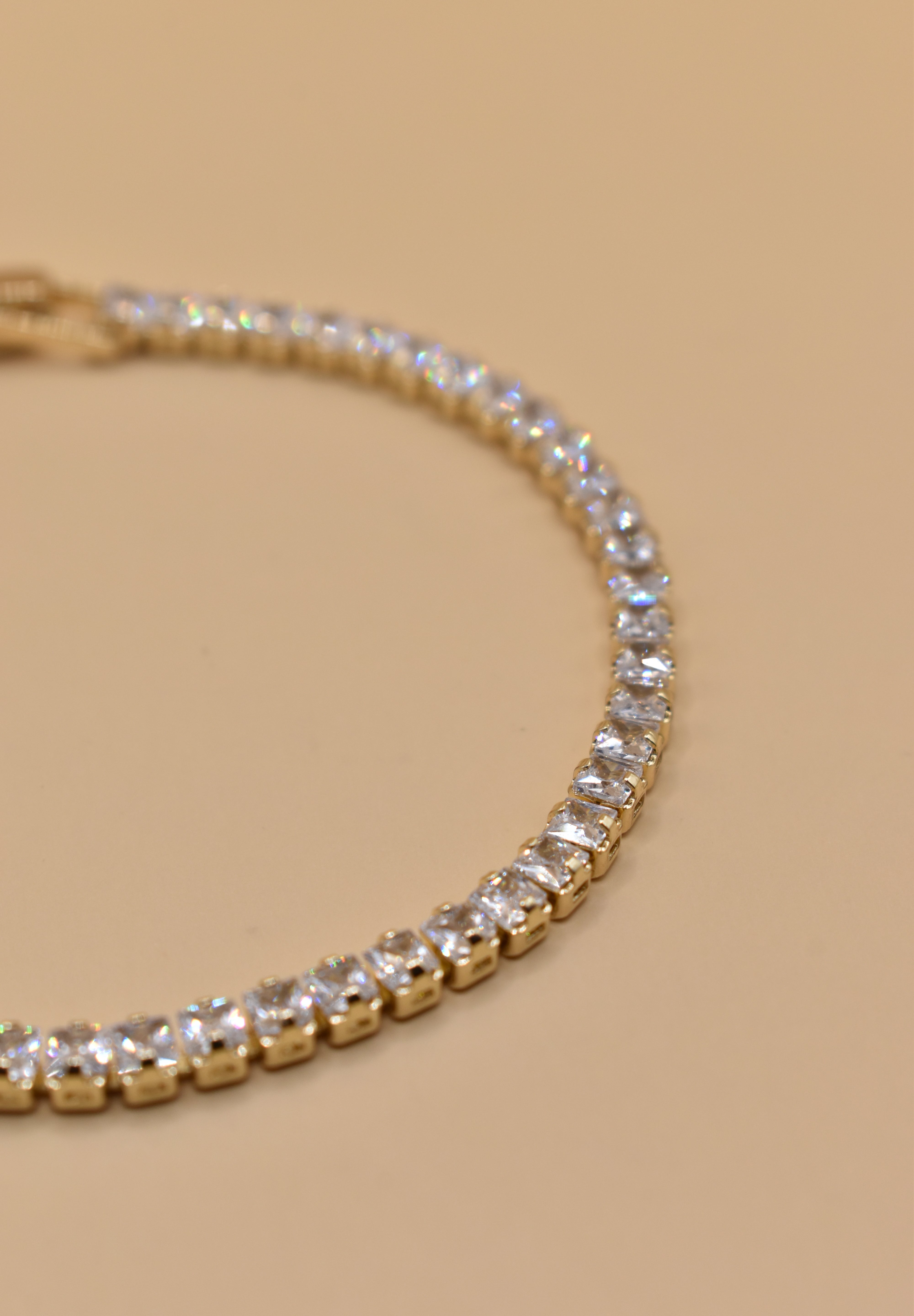 Gold Plated Emerald Cubic Zirconia CZ Bracelet