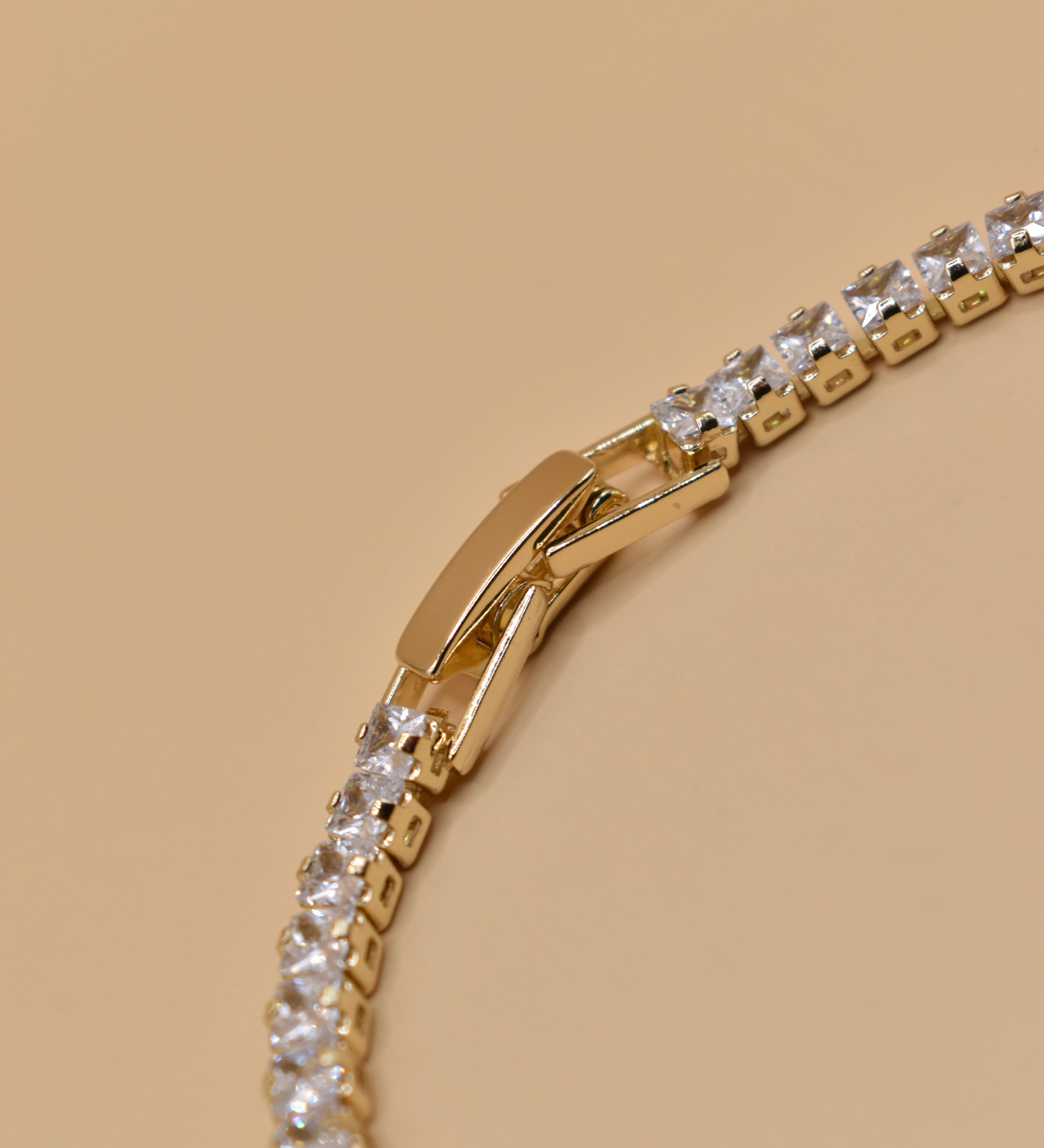 Gold Plated Emerald Cubic Zirconia CZ Bracelet