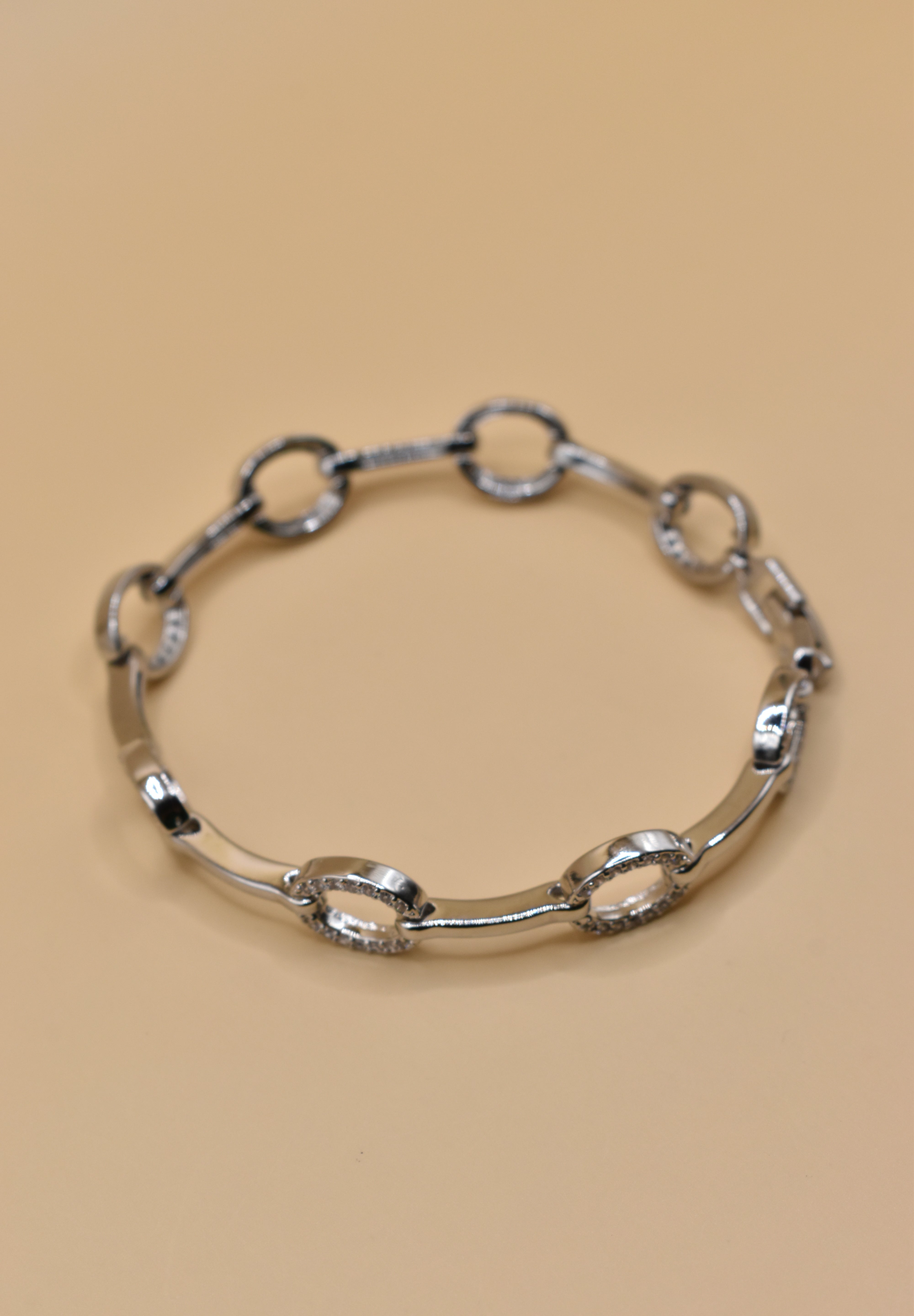Dainty hoop cubic zirconia bracelet with gold finish