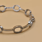 Dainty hoop cubic zirconia bracelet with gold finish