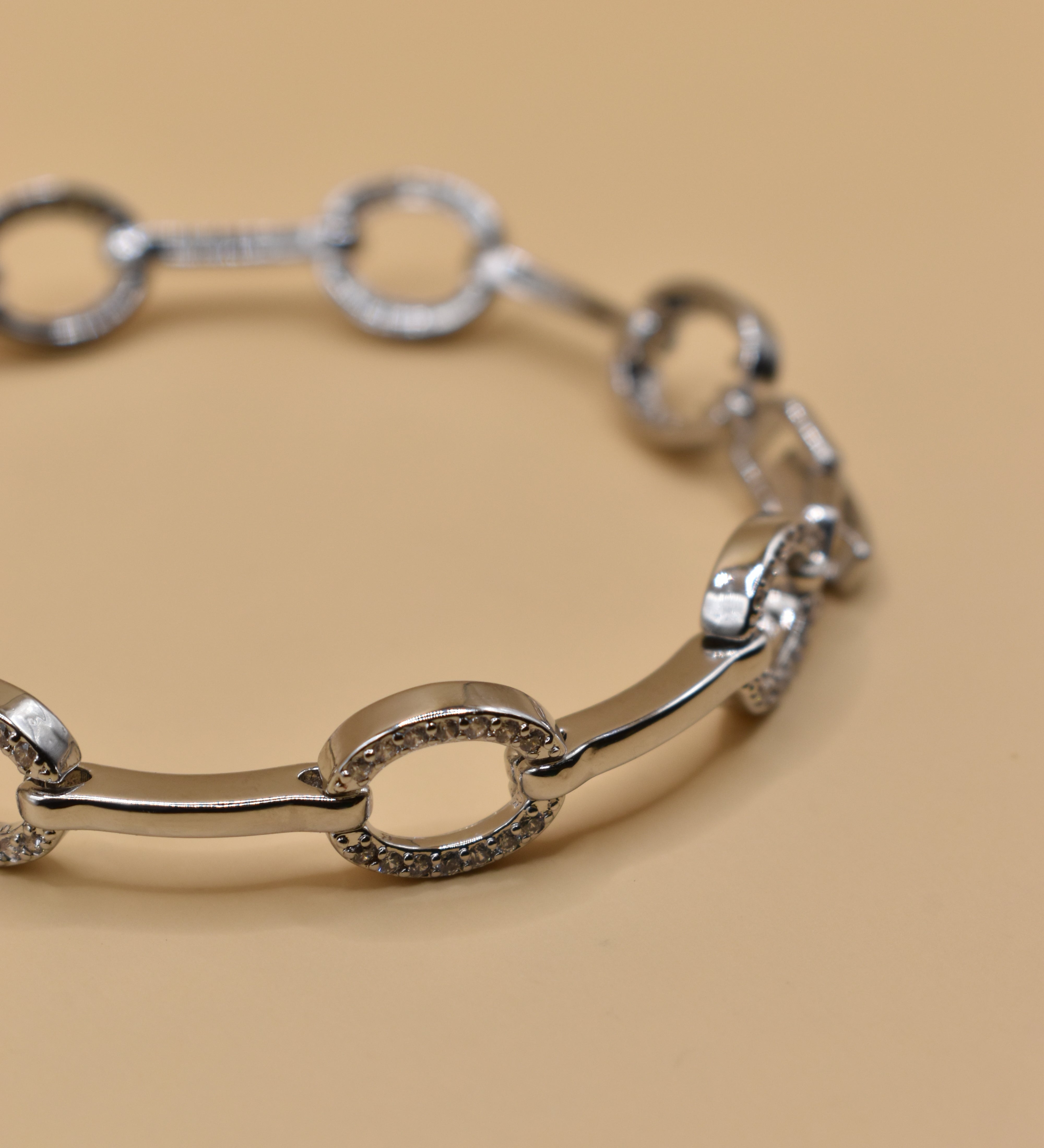 Dainty hoop cubic zirconia bracelet with gold finish