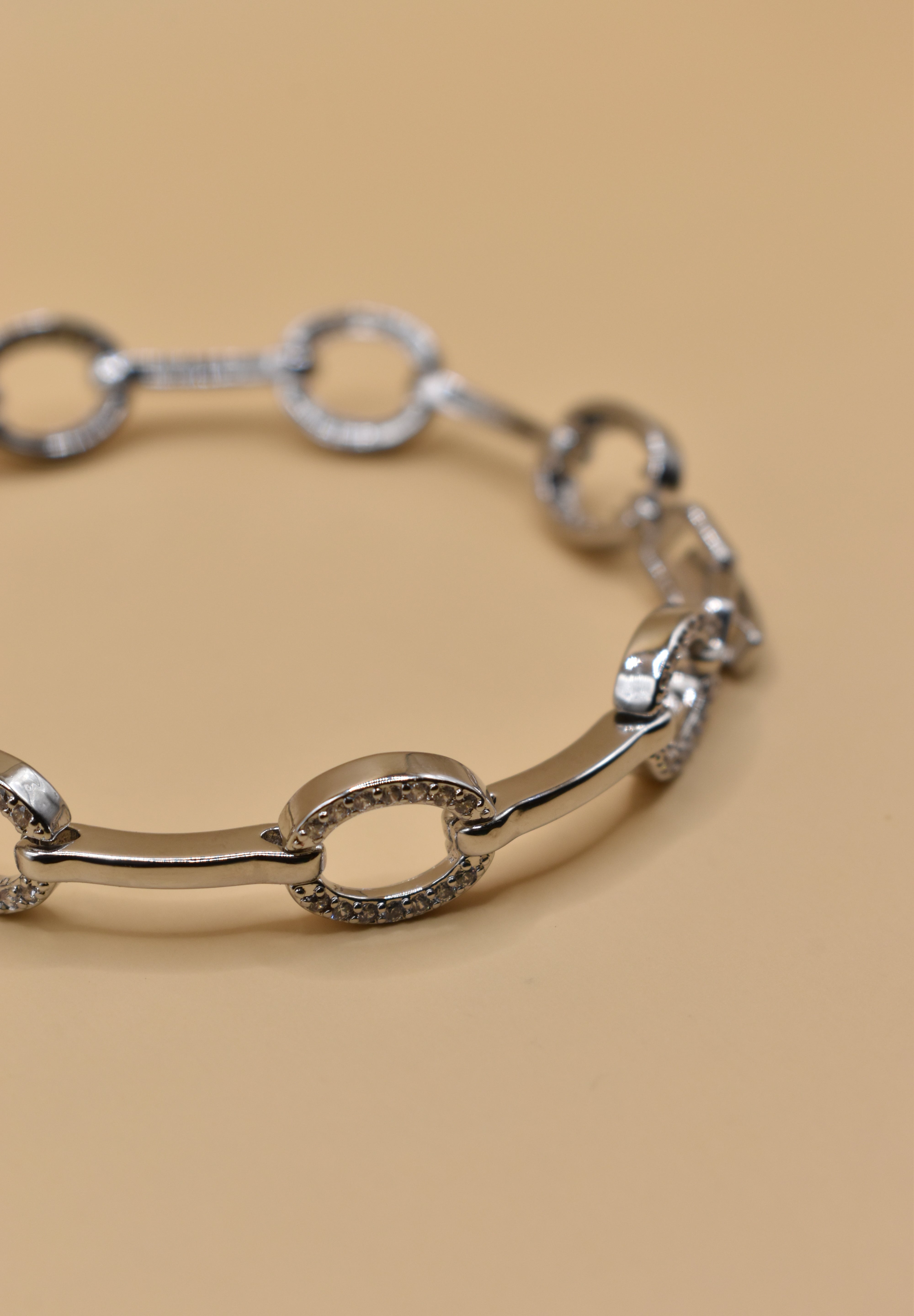 Dainty hoop cubic zirconia bracelet with gold finish