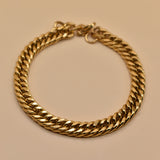 7mm Cuban bracelet gold plated thick chain link