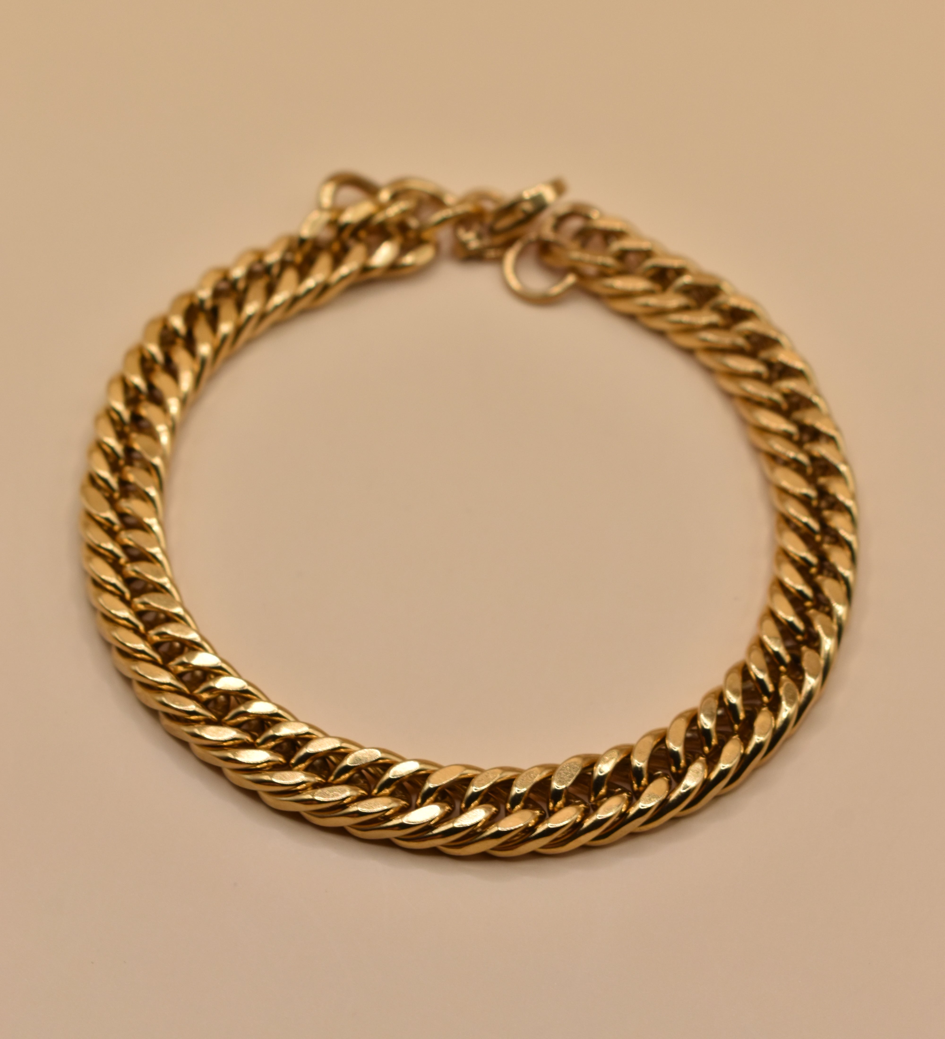 7mm Cuban bracelet gold plated thick chain link