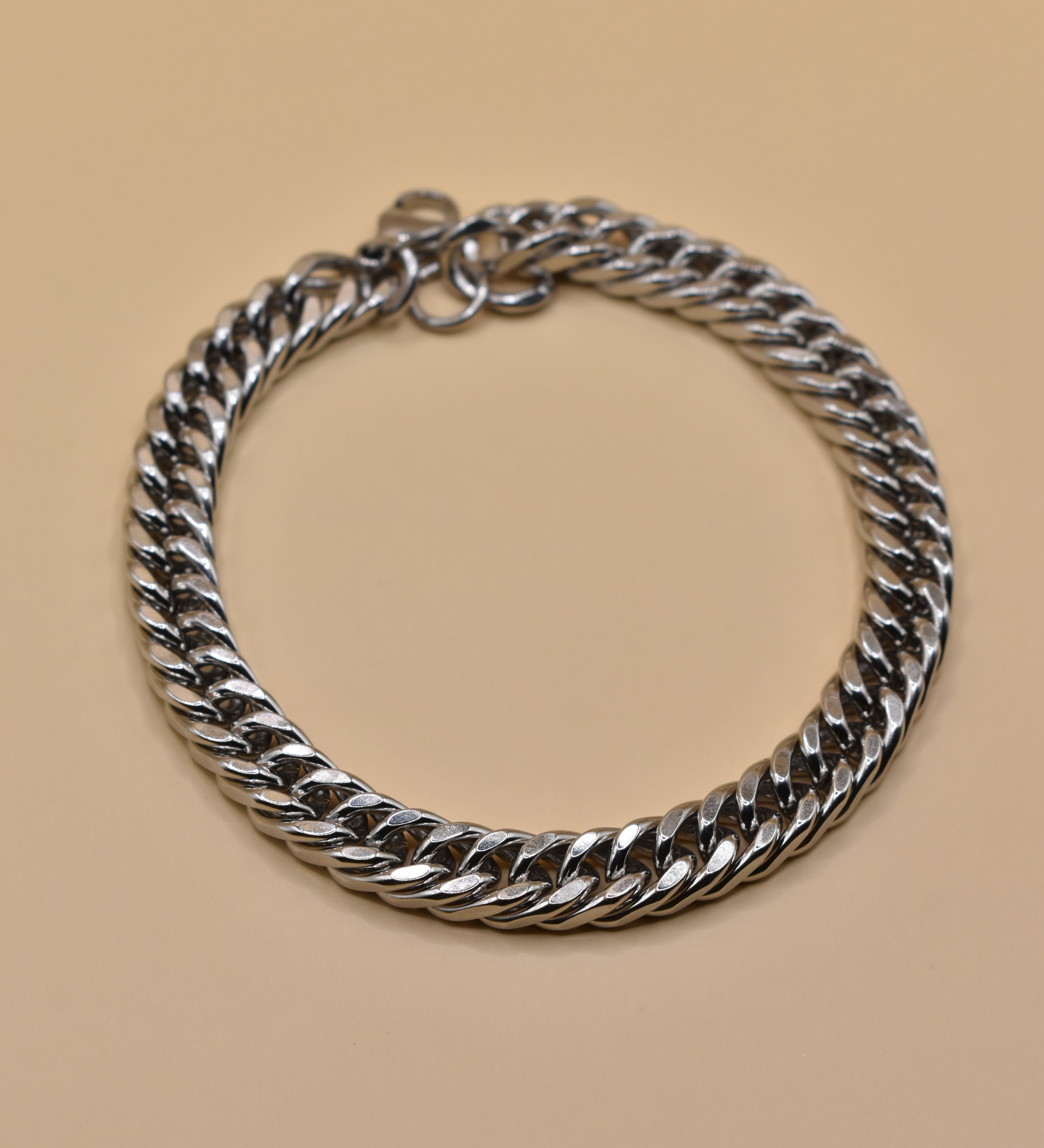 7mm Cuban bracelet gold plated thick chain link