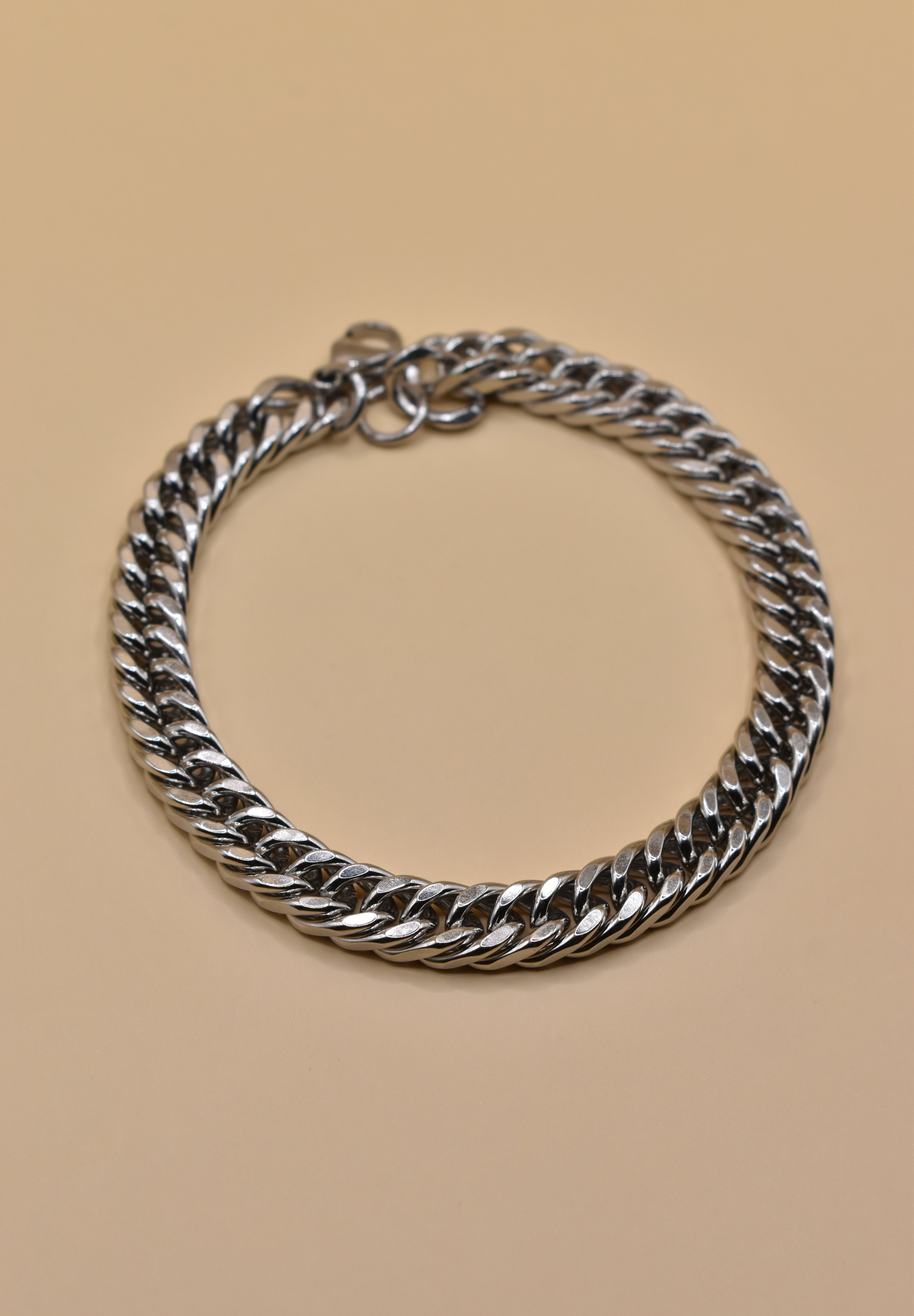 7mm Cuban bracelet gold plated thick chain link