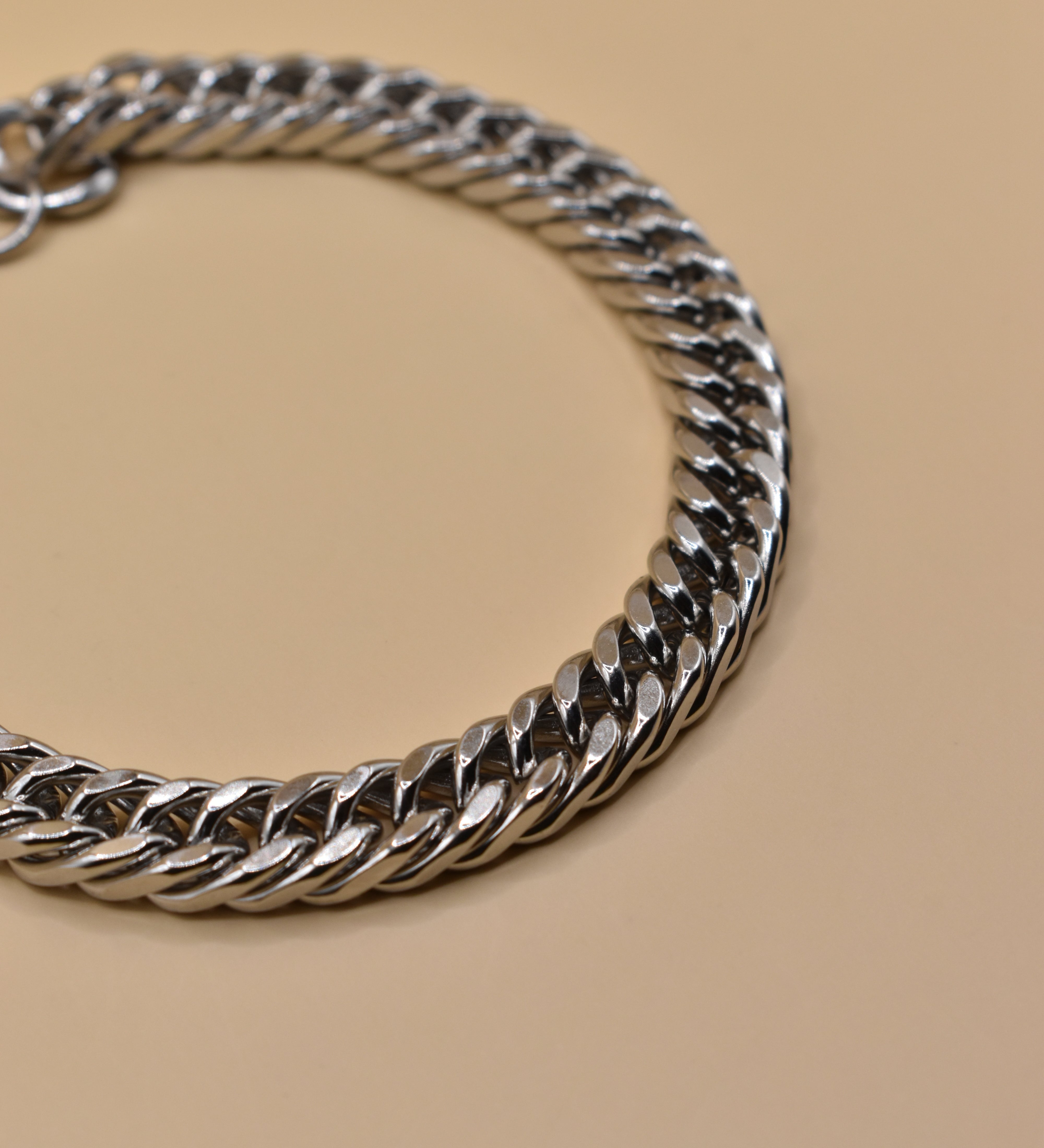 7mm Cuban bracelet gold plated thick chain link