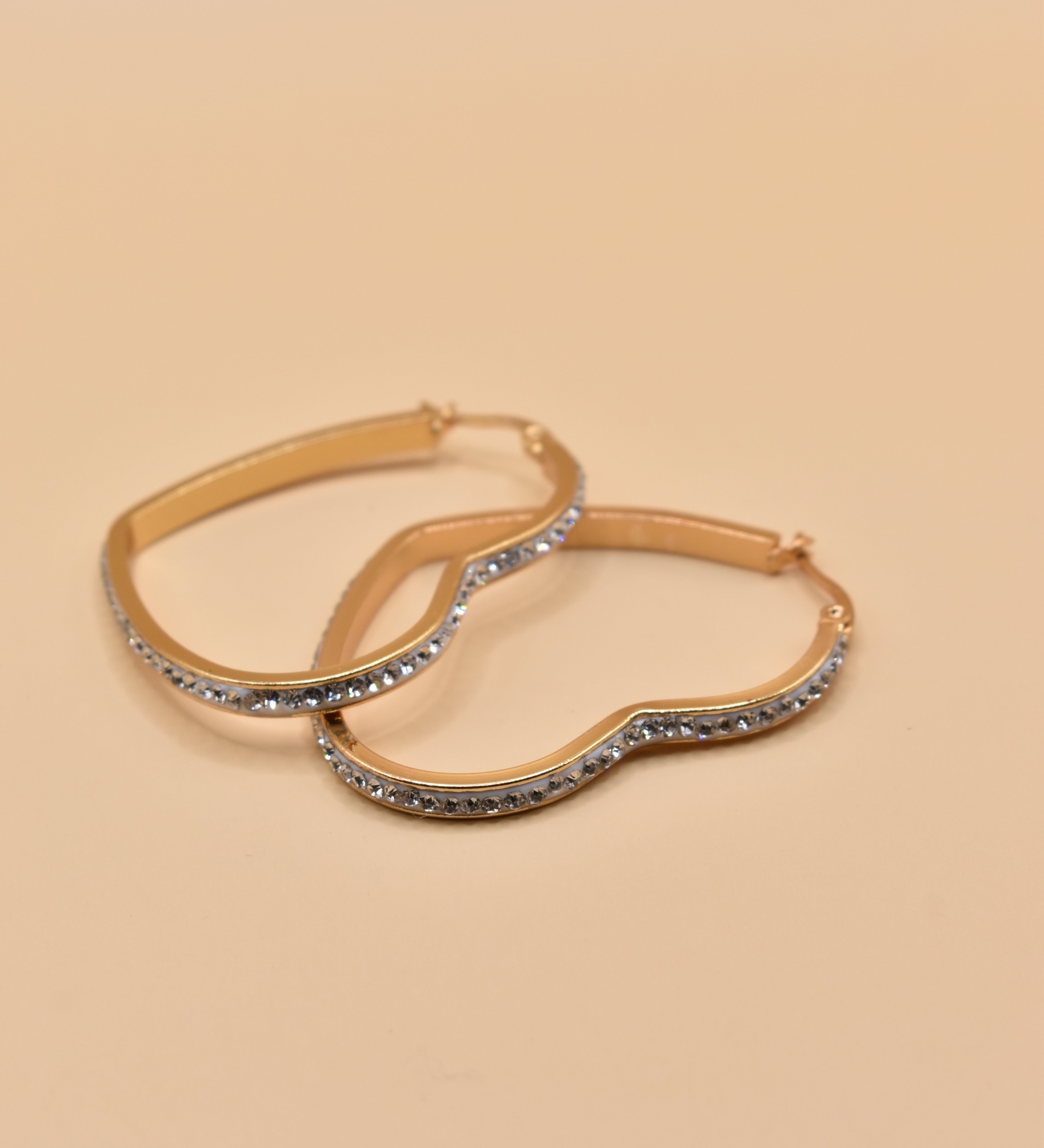 Geometric hoop earrings with bold fashion statement design