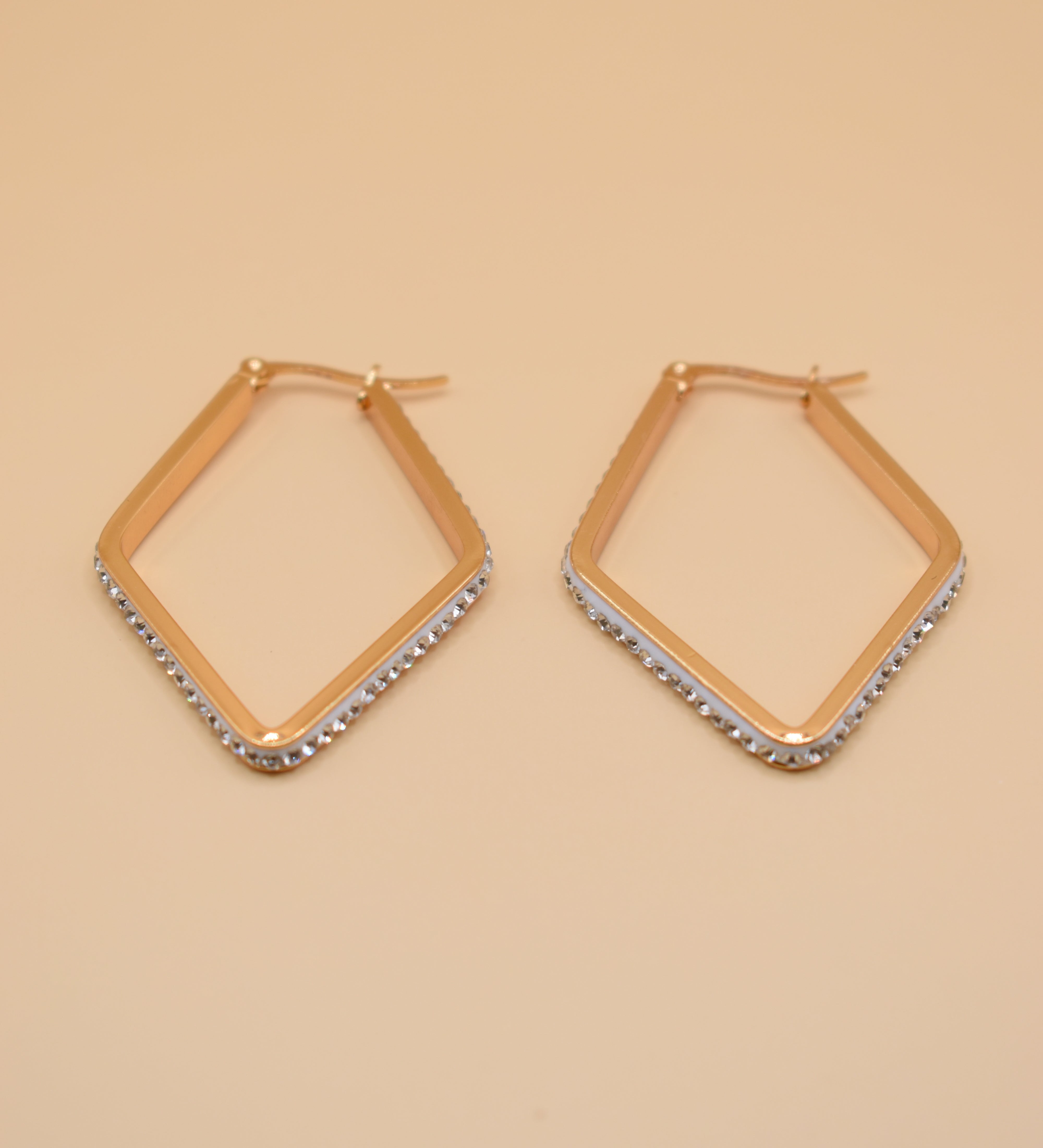 Geometric hoop earrings with bold fashion statement design