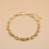 Gold G-Link bracelet with thick chain and secure clasp
