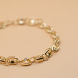 Gold G-Link bracelet with thick chain and secure clasp