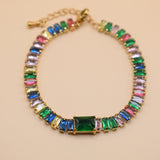 Multicolor tennis bracelet in stainless steel finish