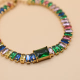 Multicolor tennis bracelet in stainless steel finish