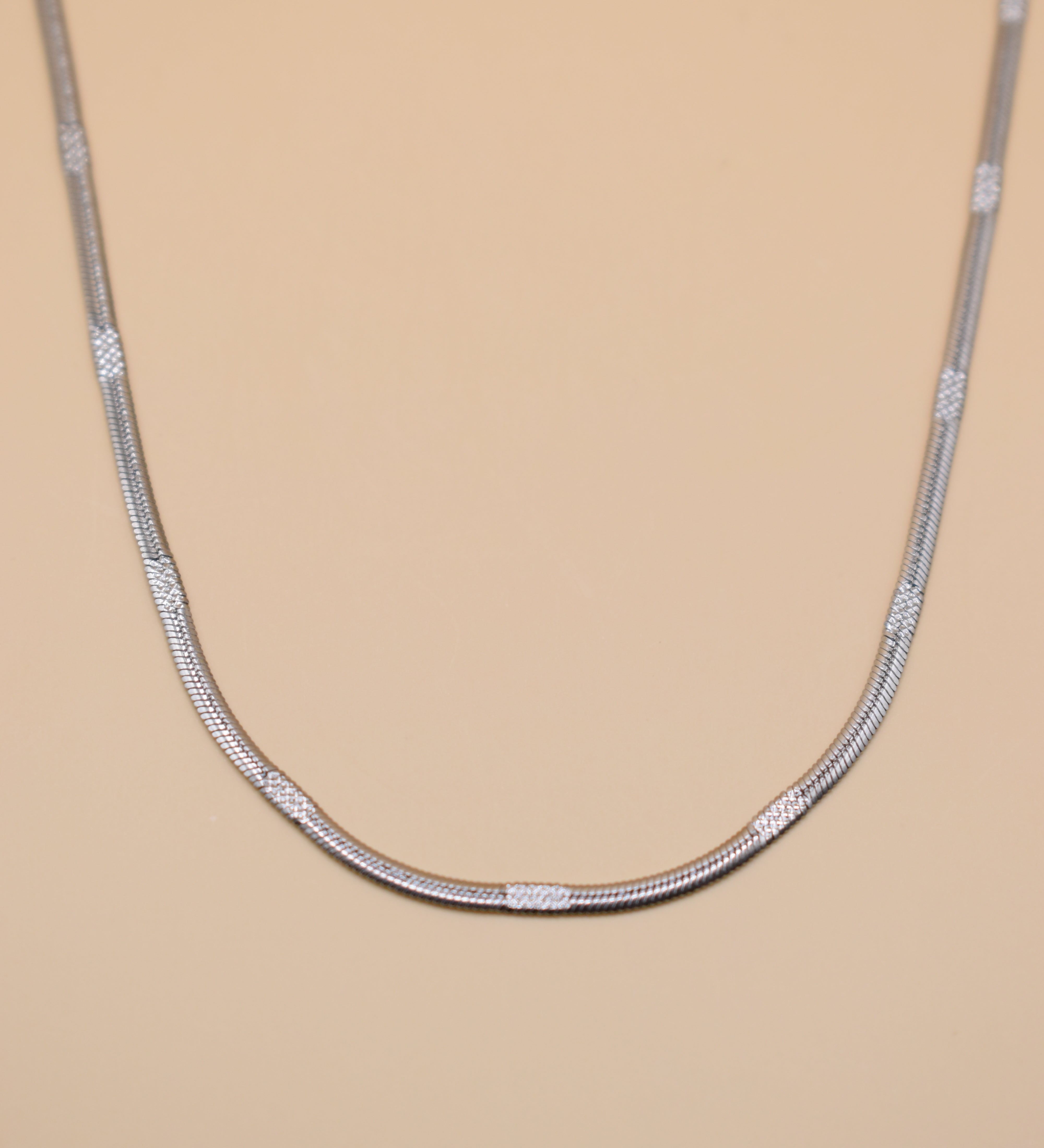 18 inch stainless steel herringbone chain necklace