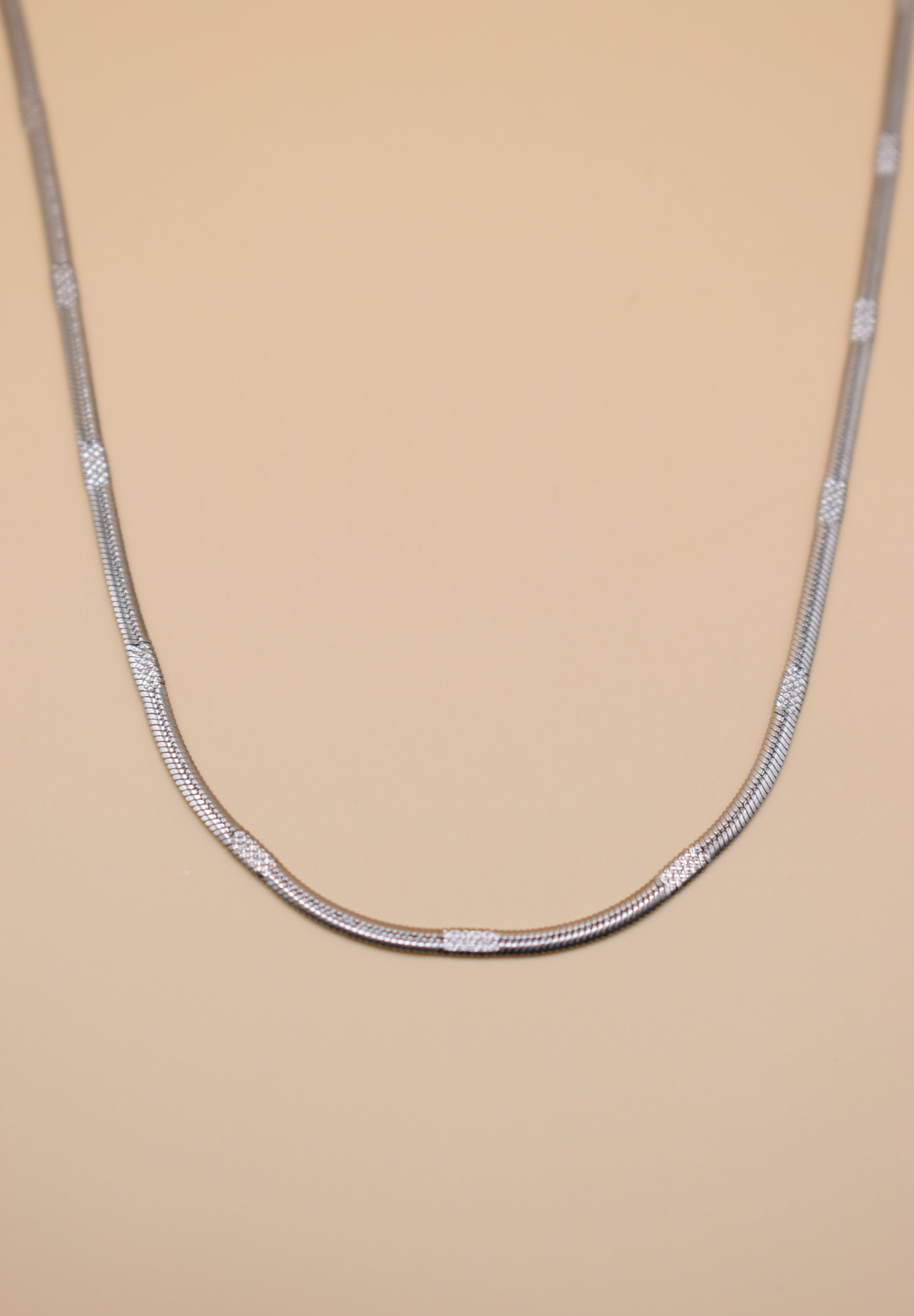 18 inch stainless steel herringbone chain necklace