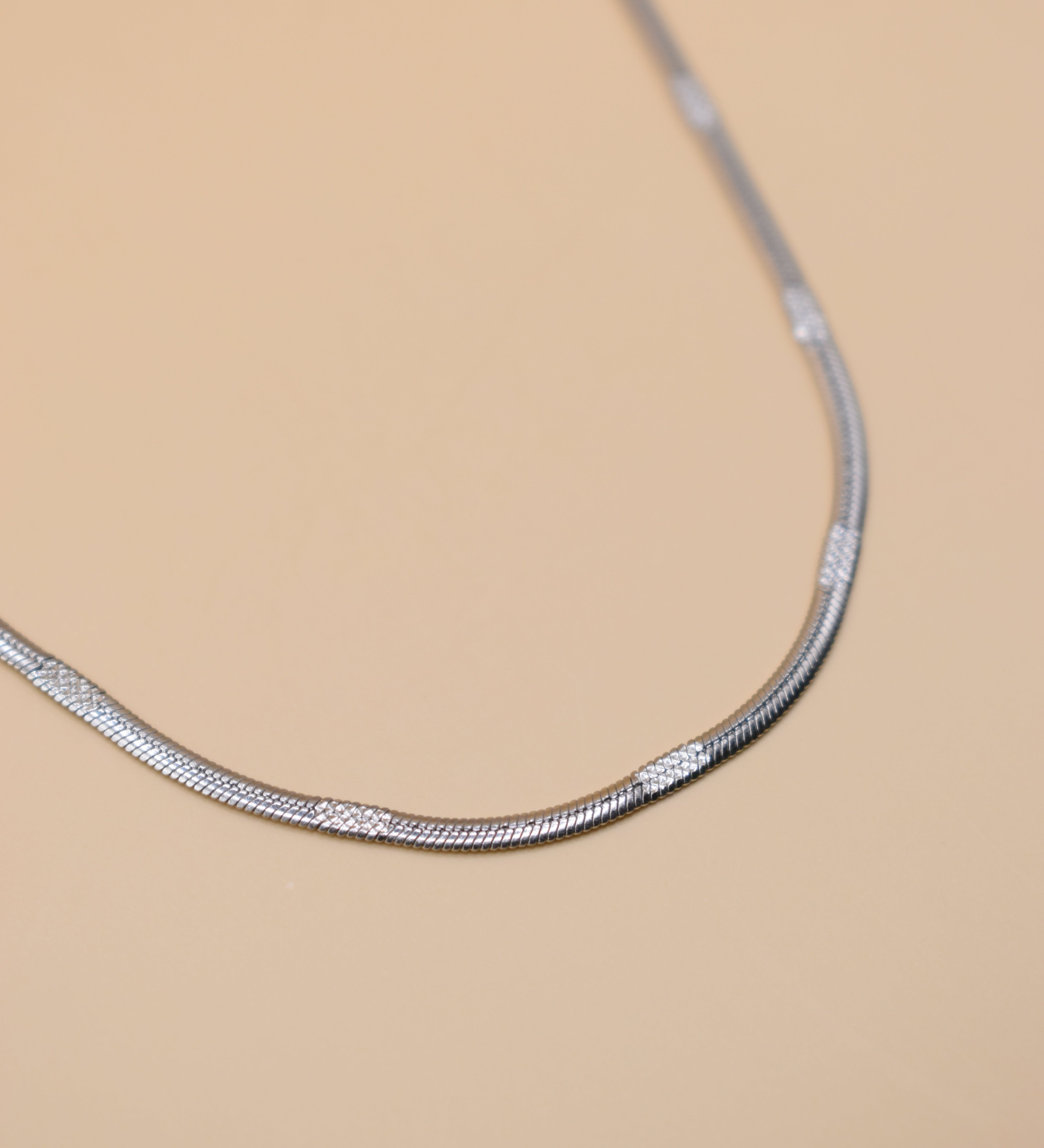 18 inch stainless steel herringbone chain necklace