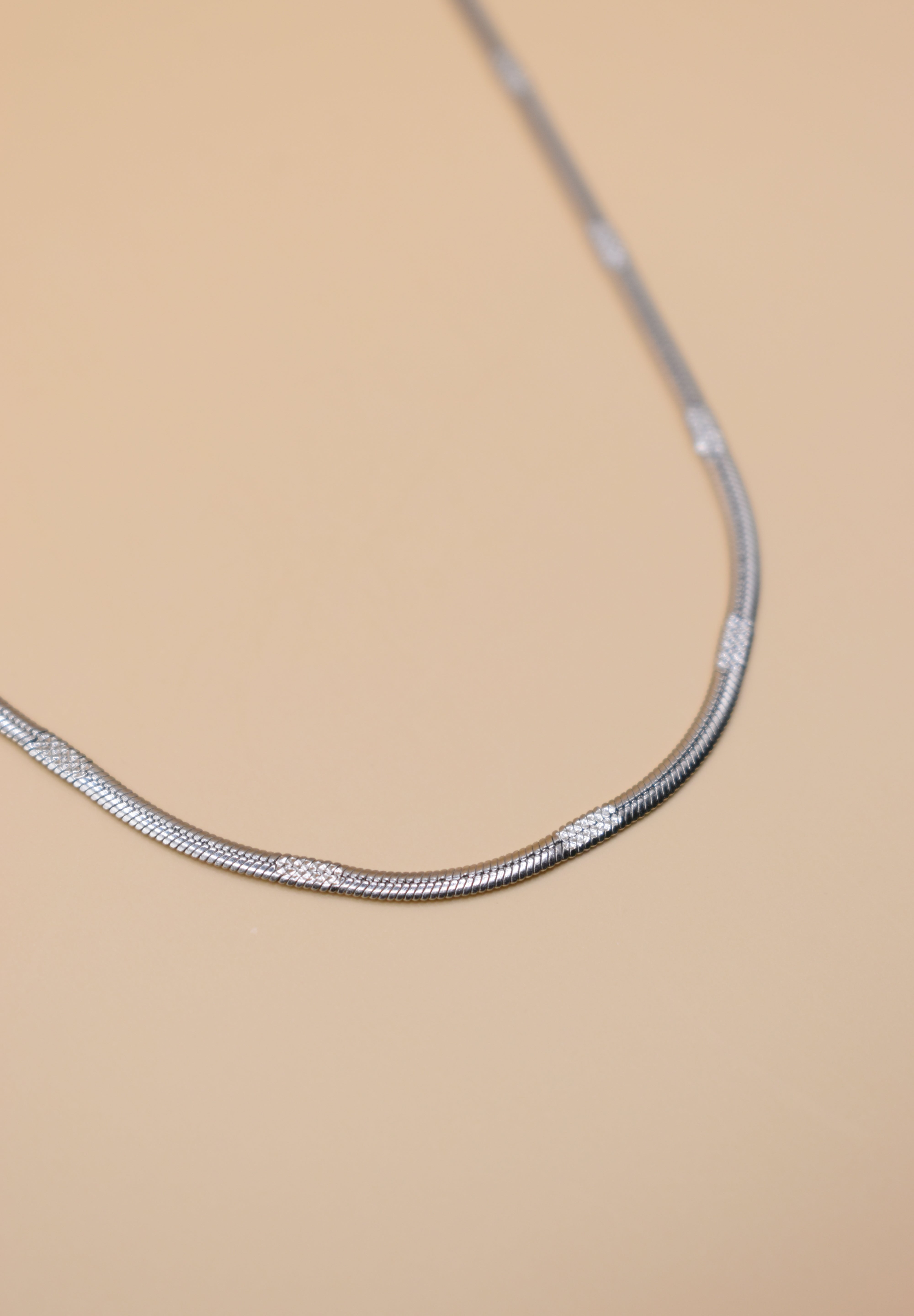 18 inch stainless steel herringbone chain necklace