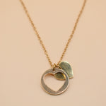 Gold heart necklace with adjustable 18K stainless steel chain