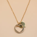 Gold heart necklace with adjustable 18K stainless steel chain