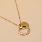 Gold heart necklace with adjustable 18K stainless steel chain