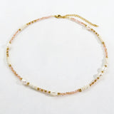Round Stainless-Steel and Freshwater Pearl Beaded Plating Necklace