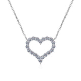 Stainless Steel Necklace with Single CZ Heart Pendant